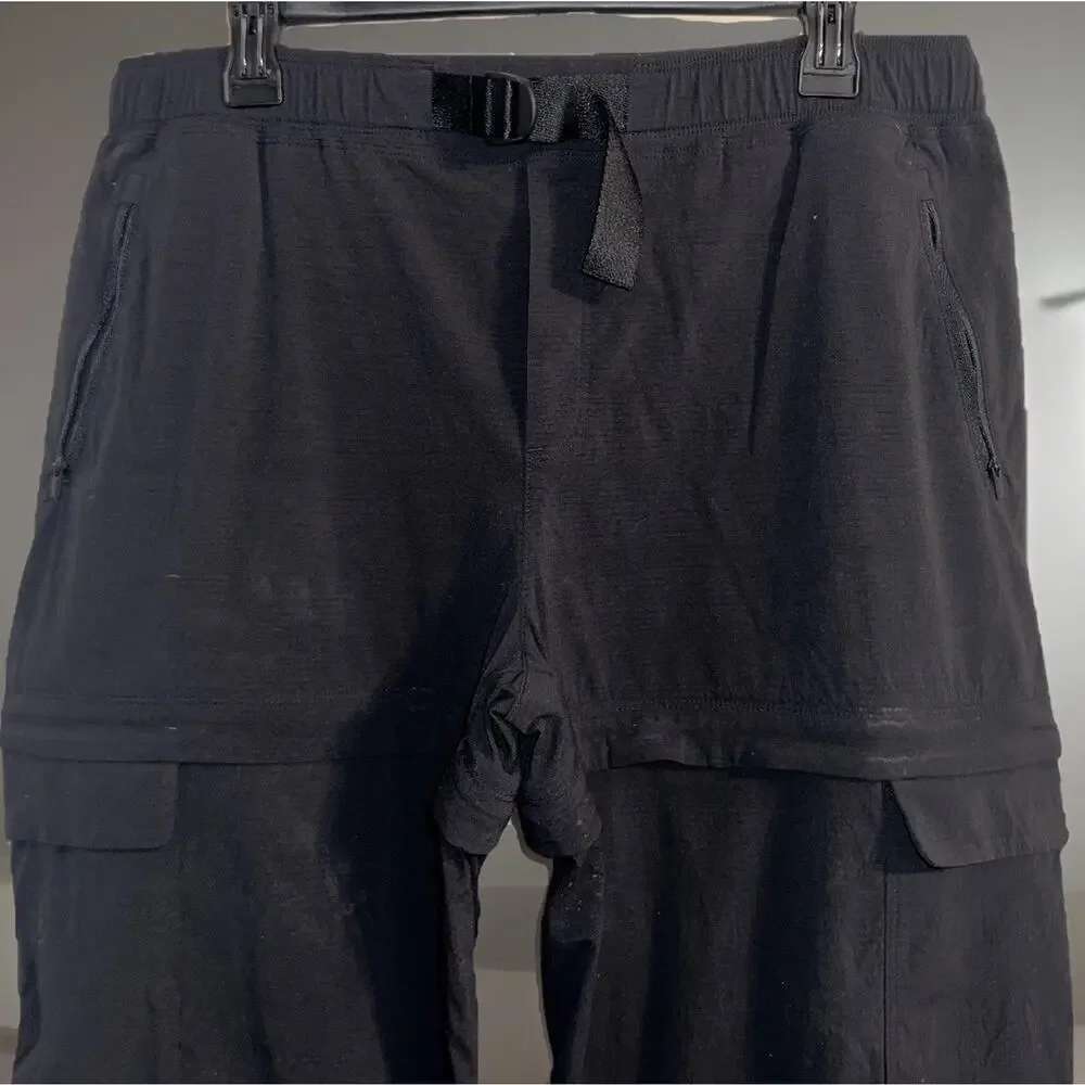 Athleta Hiking Pants Zip Off Legs Nylon Women Black Size 16 Utility Work Cargo - Picture 2 of 10